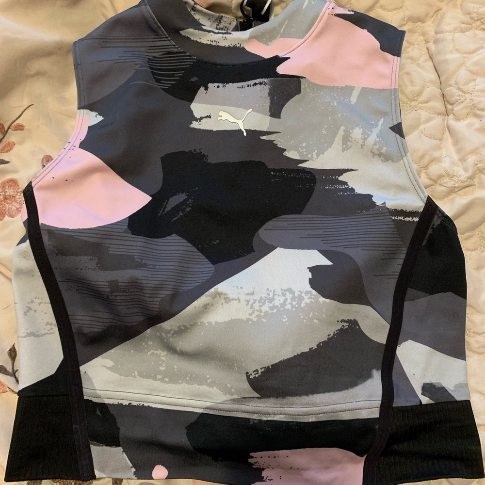 Puma cropped high neck active tank